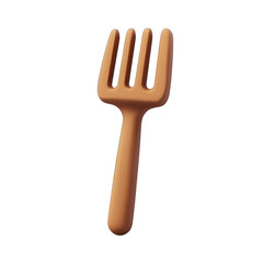 A wooden fork with a simple design, perfect for serving salads, pasta, or any dish that needs gentle handling. 3d render
