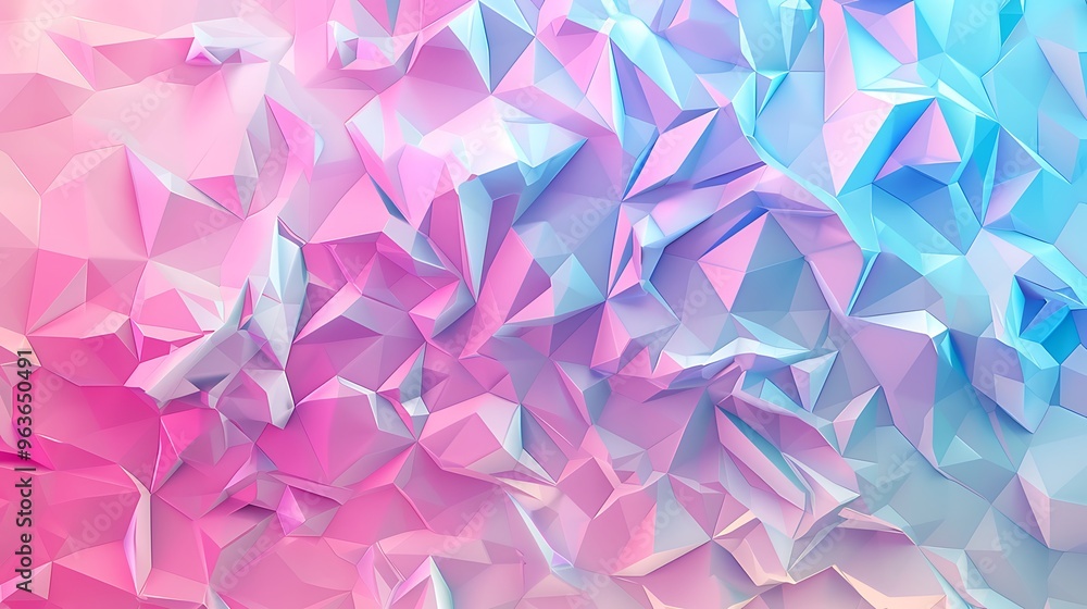 Poster abstract polygonal pattern with a pastel color palette, intricate and seamless design, soft and mode