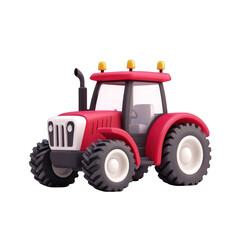 Obraz premium Colorful cartoon tractor with big wheels and bright lights, perfect for children's illustrations, farming themes, or playful designs. 3d render