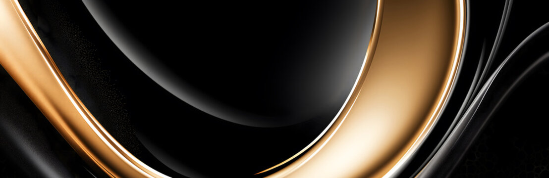 A decorative background with flowing golden elements on a black backdrop, ideal for adding elegance to business cards.