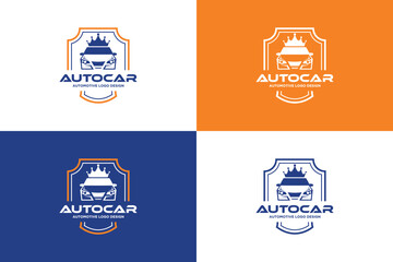 Repair car service emblem logo design. Workshop garage badge logo design