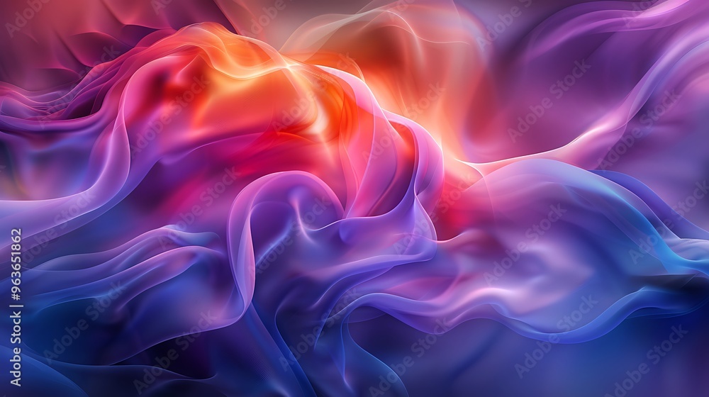 Poster delicate waves and swirls of colorful smoke create a mesmerizing abstractive visual, perfect for the