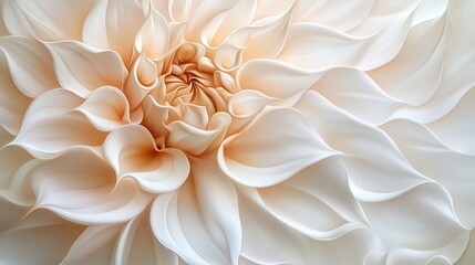A close-up view of a stylized white flower with intricate, swirling petals and soft, flowing lines