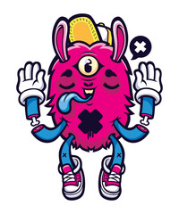 Llamaste, Funny Llama doing yoga, vector art character graphic drawing illustration for stickers, streetwear, t-shirts, logos, print-on-demand, print, or branding