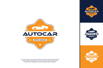 Obraz premium Retro car automotive logo design