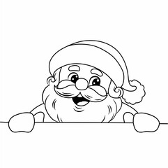 Happy santa Claus for coloring book. Coloring page Christmas