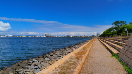 米子市湊山公園からの中海3（8月）
