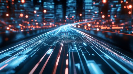 Fototapeta premium futuristic road hologram