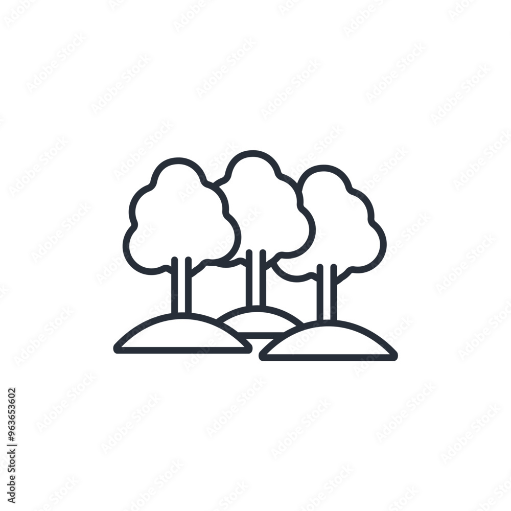 Poster trees icon. vector.Editable stroke.linear style sign for use web design,logo.Symbol illustration.