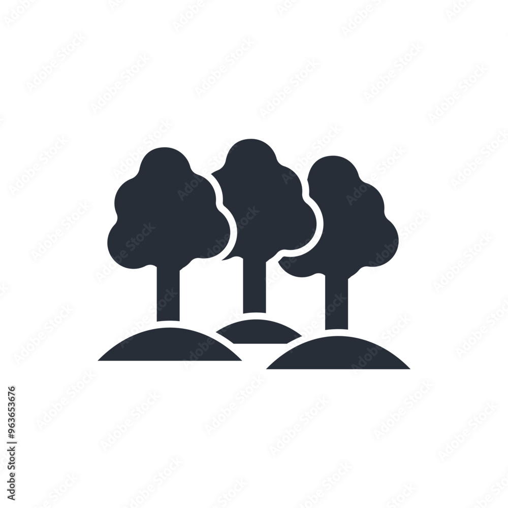 Poster trees icon. vector.editable stroke.linear style sign for use web design,logo.symbol illustration.