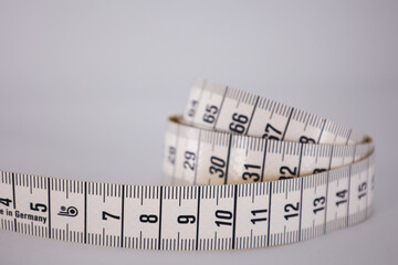 White measuring tape isolated