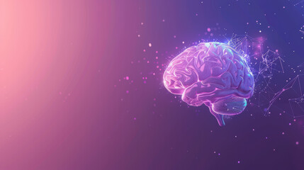AI brain, science style. Space for text or design. Vector illustration. Background for wallpaper, poster, banner, card.