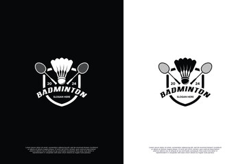 Obraz premium Badminton school emblem logo design