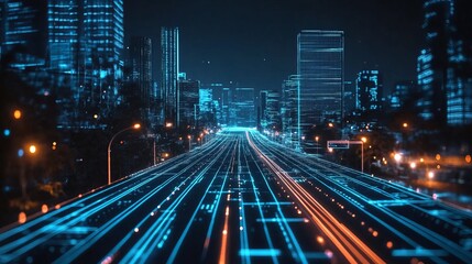 futuristic road hologram