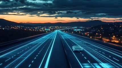 Obraz premium futuristic road hologram