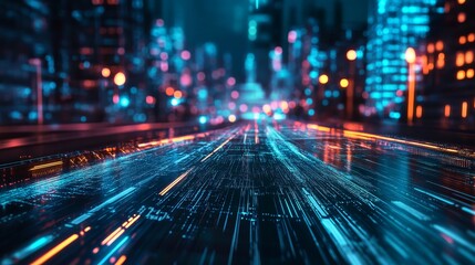 Fototapeta premium futuristic road hologram