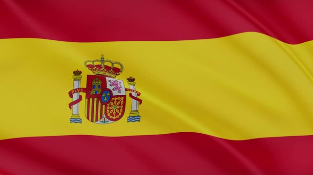 Spain Flag Waving Animation