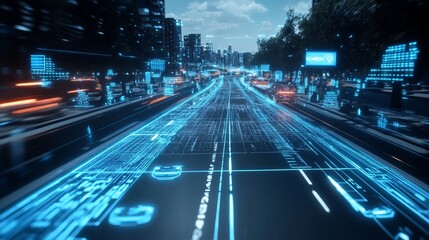 Naklejka premium futuristic road hologram