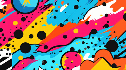 Fototapeta premium Vibrant Abstract Artwork with Dynamic Shapes and Splashes