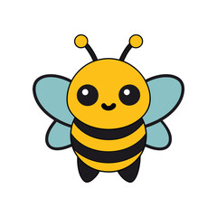 Cute Colorful Bee Vector Illustration