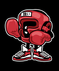 Boxing Funny vector art character graphic for stickers, t-shirts, logos, print-on-demand, print, or branding