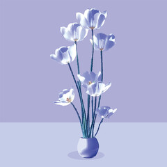 flower vase with tulip flowers