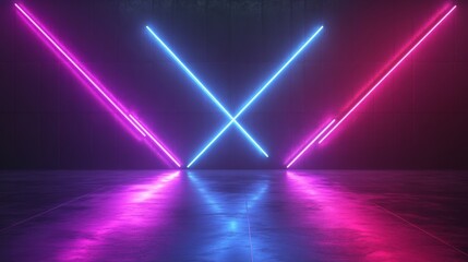Fototapeta premium Neon Light Cross Patterns