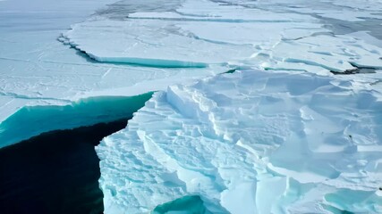 Large ice plates floating on the ocean surface - Powered by Adobe