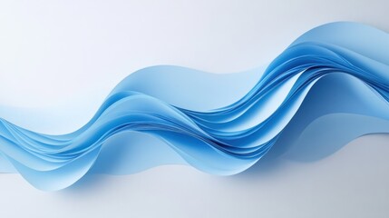 Elegant Blue Paper Wave Background: Graceful, Sweeping Arcs with Smooth, Undulating Motion for Abstract Design