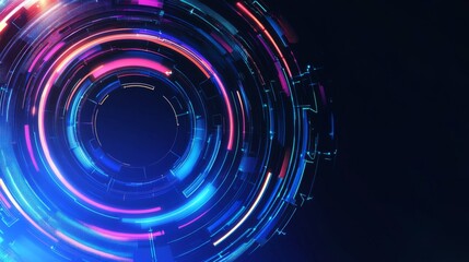 Abstract Neon Technology Circles