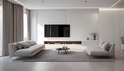 Fototapeta premium modern living room with fireplace