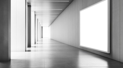 Obraz premium Minimalist Interior with Empty Billboard