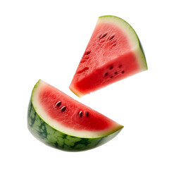 Watermelon Slices on Transparent Background.