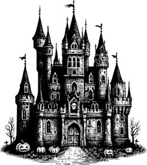 Fototapeta premium Ancient Creepy Or Spooky Castle