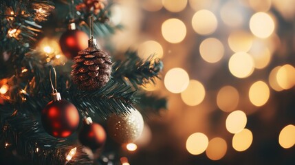 Festive Christmas Tree Close-Up