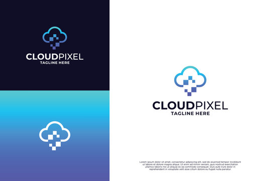Cloud data tech logo design