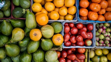 Colorful Fruit Market Display