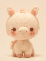かわいいフェルト風のウマ