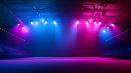 Colorful Stage Lights in a Dark Venue