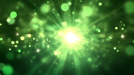 Vibrant Green Light Burst