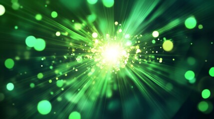 Green Light Burst Abstract