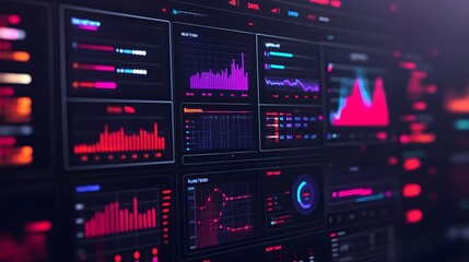 Obraz premium Digital Dashboard with Data Visualizations and Graphs