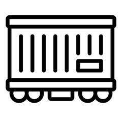 Cargo train icon representing freight transportation and shipping on railways.