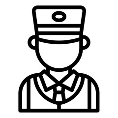 Male train conductor avatar representing a uniformed railway staff member.
