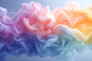 Obraz premium 3D rendering of exquisite liquid multi-colored paints swirling in water, creating a vibrant, dynamic background with fluid, artistic motion. 