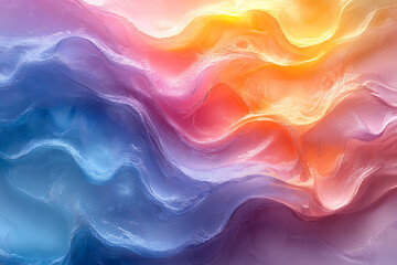 Fototapeta premium 3D rendering of exquisite liquid multi-colored paints swirling in water, creating a vibrant, dynamic background with fluid, artistic motion. 