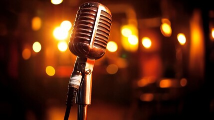 Vintage Microphone on Stage