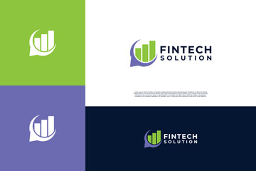 Marketing solution logo design, business progress logo