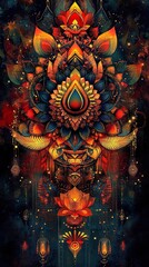 Colorful mandala patterns with symmetrical designs and decorative accents wallpaper