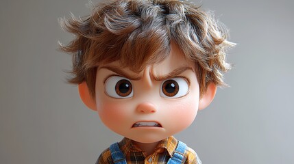 
An Angry 3D Cartoon Boy